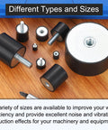 Different sizes of rubber mounts with M3 thread studs, demonstrating compact M3 thread rubber mounts for vibration isolation.