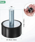 Eight Pack Rubber Mounts D30mm x H15mm Vibration Isolators With M8 x 23mm Studs for air compressors, illustrated in hand view