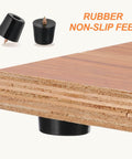 14 Piece Rubber Feet Set Non Slip Bumpers With 5mm Screw On Hardware for Furniture, image shows black rubber pad installed on wood
