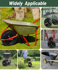 Various vehicles with 13 inch 1 pc rubber pneumatic replacement tires and wheels 4.00-6, showcasing versatility for garden use