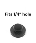 Rubber Push In Ridged Stem Bumper Nine Sixteenths Inch Diameter Fits Quarter Inch Hole In One Eighth Inch Thick Material shown