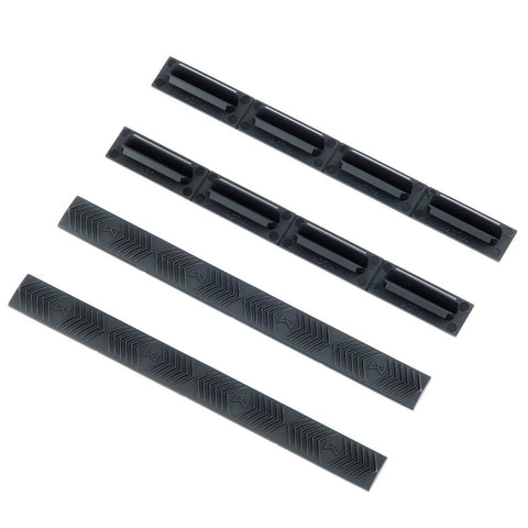 Durable rubber rail accessory designed for quick, tool-free installation on MLOC rails, set of four, top view