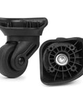 2 Pack Rubber Luggage Wheels Replacement Set with 360 Degree Swivel Caster For Suitcase Repair Durable, Wear Resistant Plastic Wheel