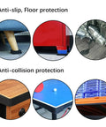Solid Rubber Sheet Roll 1/8 Inch Thick 12x12 Inch With Adhesive Backing displayed on furniture and equipment for protection
