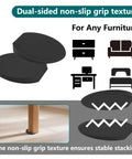 20 Pack Rubber Shims For Furniture And Appliances, Non Slip Stackable Levelers And Wedges, Black, dual-sided grip texture