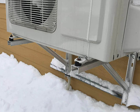 Shopready Rubber Shock Absorber Set Of Four Isolator Mounts M8 Anti Vibration Silentblock For Car Boat And Industrial Equipment shown installed on an outdoor unit.