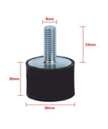 4 Pcs Rubber Shock Absorber Anti Vibration Silentblock Bobbins M8 Size Heavy Duty Built Tough Mechanical Vibration Damping Mounts Rubber Isolation Mounts For Air Compressors Engines Water Pumps And Welding Machines
