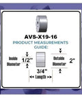 Pack Of Four Made In USA Rubber Spacer For Anti Vibration And Equipment Damping, measurements guide with dimensions