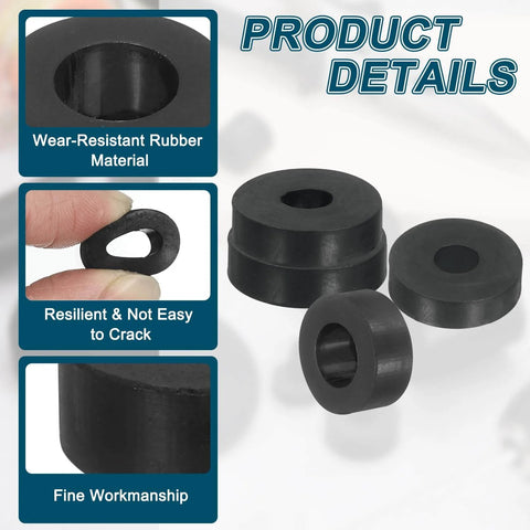 12 Pcs Thick Rubber Spacers Five Eighths Inch Outer Diameter One Quarter Inch Inner Diameter One Half Inch Thickness Rubber Bushings
