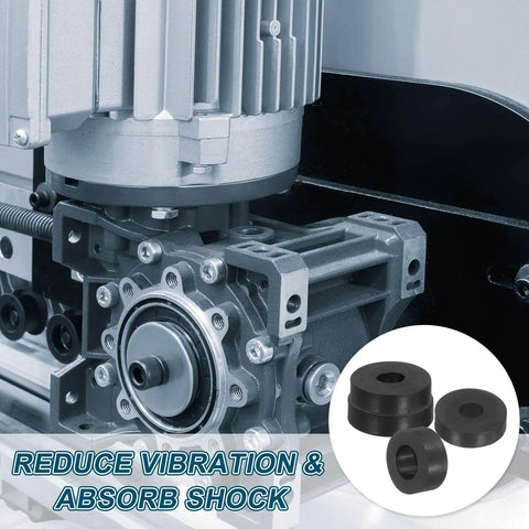Image showing industrial machinery with inset of 12 Pcs Thick Rubber Spacers Five Eighths Inch Outer Diameter One Quarter Inch Inner Diameter.