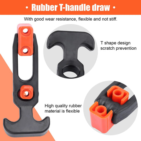 Close-up of Rubber Flexible Latch With Brackets for tool box, showing T-handle draw design, vibration absorption, UV resistant, flexible.