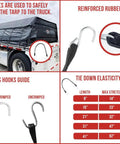 50 Pack 21 Inch Natural Rubber Tarp Bungee Straps With S Hooks Tie Downs For Heavy Duty Tarps Securing Equipment And Gear