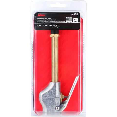 Lever Style Grip Air Blow Gun With Rubber Tip For Industrial Use One Quarter Inch NPT Inlet S 153 Pack Of Five High Flow Pneumatic Tool