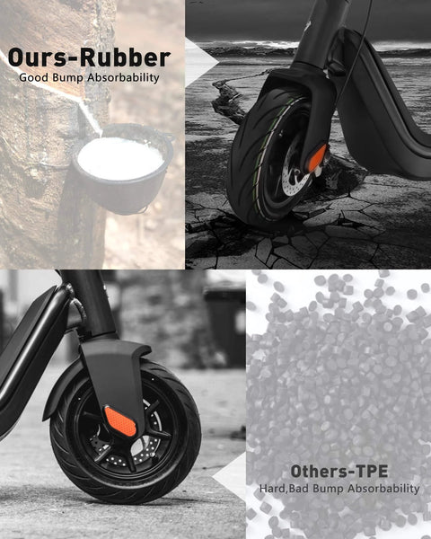 9.5 x 2.50 Off-Road Tire 9.5 Inch Tubeless Tire for KQI3 Electric Scooter showing rubber material and anti-skid design