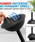 Close-up of rubber plunger from 2 Pack 2 In 1 Toilet Brush And Plunger Set With Extended Handle For Easy Cleaning Heavy Duty Toilet Bowl Brush Plunger Combo