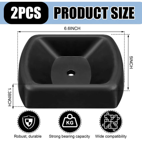 Heavy Duty 6 Inch Wheel Chocks For Trailers 2 Pack Rubber Stabilizers With Single Wheel Stopper For Trailers Campers Boats