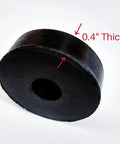 Side view of Four Pack Rubber Isolation Feet Pads For Vibration Damping, 1.5 Inch Outer Diameter, 0.5 Inch Inner Diameter, 0.4 Inch Thick