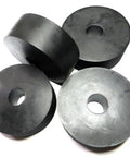 Pack Of Four Made In USA Rubber Spacer For Anti Vibration And Equipment Damping, 2-Inch Outer Diameter, close-up view