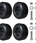 Durable rubber anti-vibration feet absorb shocks from generators, air compressors, pressure washers, and trailers, shown with screws.