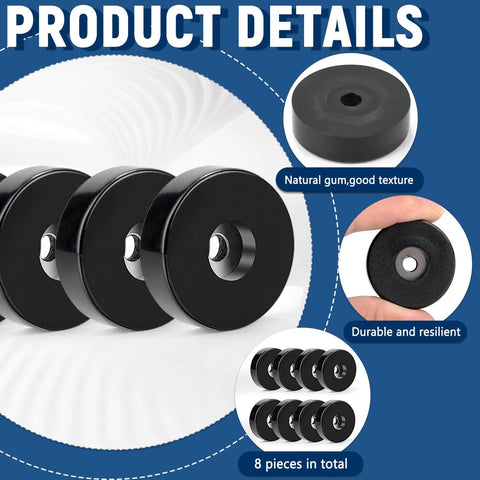 Eight Pcs Vibration Isolation Washer and Rubber Isolation Pads Set With 1.5 Inch Outer Diameter 0.6 Inch Inner Diameter 0.4 Inch Thick showing multiple rubber pads in detail
