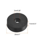 High-quality rubber vibration isolation washers dampen shocks and mute vibration in HVAC systems, black round washer with dimensions.
