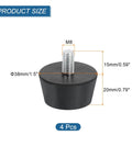 4 Piece Rubber Vibration Isolators Mounts For Air Compressors, Motors And Engines, Silent Block Shock Absorbers With 1.5 X 0.79 Inch Conical Studs