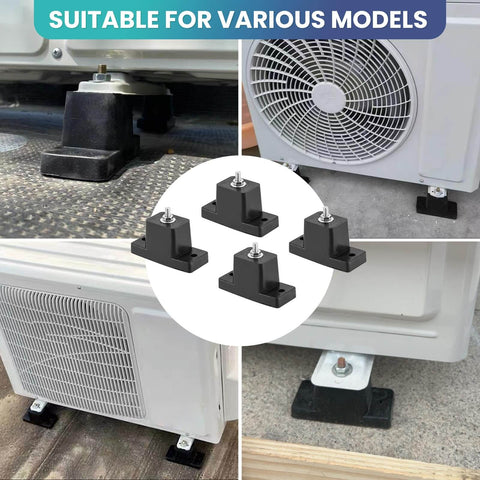 Four Pack Rubber Vibration Isolator Mounting Brackets For Outdoor Air Conditioner Condensers And Mini Split Units