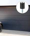 Garage door with car and inset showing 4 Pack Rubber Mounts D15mm By H20mm Vibration Isolators With M5 By 15mm Studs cylindrical shock absorber.