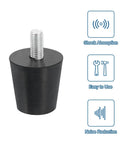 Four Pcs Rubber Vibration Isolators Mounts With 1.57 In Dia And 1.57 In H Conical Studs M10 x 20mm Threaded Silent Block Vibration Dampers