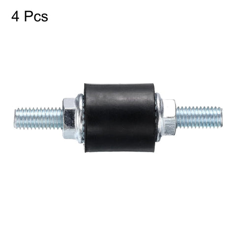Single M5 Rubber Isolator Mount With Studs 15x15mm Vibration Dampers Zinc Plated Cylindrical Thread Mounts 4 Pack
