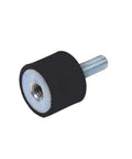 Close-up of a Four Pcs Rubber Isolators M6 Vibration Mounts 304 Stainless Steel Anti Vibration Boat Bobbins with metal thread visible