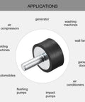 Rubber Mounts 8 Pieces M8 Male Female Vibration Isolator Shock Absorber for Garage Motor Air Compressor Car Boat Bobbins