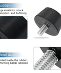 Eight rubber vibration isolators with 1.5 x 0.79 inch conical mounts and M8 x 15mm threads for machinery