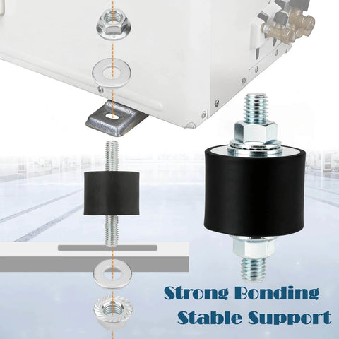 Four-piece rubber vibration isolator mounts in 40x30mm with M10x23mm studs deliver stable support and effective shock absorption