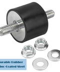 Four-piece rubber vibration isolator mounts in 40x30mm with M10x23mm studs deliver stable support and effective shock absorption.