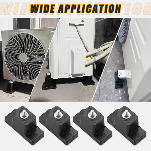 Four Pack Rubber Vibration Isolator Mounting Brackets For Outdoor Air Conditioners And Mini Split Condenser Units Anti Vibration Mounts For Stable Installation And Noise Reduction Durable PC Material installed on outdoor units.