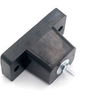 Reduce anti vibration and noise from outdoor HVAC units with a durable rubber ground stand mounting bracket viewed from the side