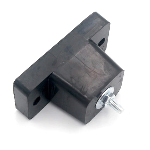 Reduce anti vibration and noise from outdoor HVAC units with a durable rubber ground stand mounting bracket viewed from the side