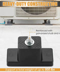 Premium Rubber Vibration Isolator Mounting Bracket Set with four rubber pads for quiet, stable air conditioner mounting, outdoor view