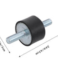 Vibration Isolator Mount Rubber Cylindrical With Dual Threaded Studs, heavy-duty shock absorber for motors, pumps, and industrial equipment.