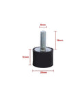 Durable Rubber Vibration Isolator Mounts Pack Of 4 For Automotive Boats And Industrial Machinery with dimensions