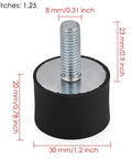 Shopready Rubber Shock Absorber Set Of Four Isolator Mounts M8 Anti Vibration Silentblock 30mm diameter 20mm height