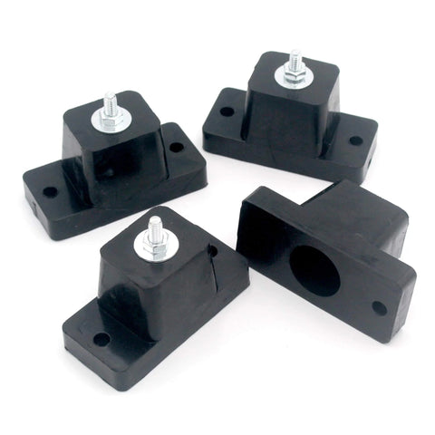 Reduce anti vibration and noise from outdoor HVAC units with a durable rubber ground stand mounting bracket for mini splits, 4-pack.