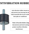 4 Pack Rubber Vibration Isolator Mounts 40x30mm with M10x25mm Studs anti vibration mounts displayed with features