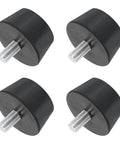 4 Piece Rubber Vibration Isolators Mounts For Air Compressors, Motors And Engines, Silent Block Shock Absorbers, black rubber with metal studs