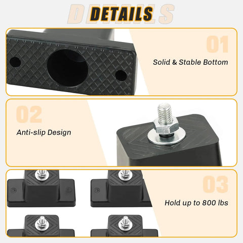 Four Pack Rubber Vibration Isolator Mounting Brackets for Outdoor AC with anti-slip design and 800 lbs capacity