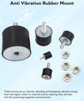 M4 Rubber Vibration Isolator Mounts With Single Stud Shock Absorber for Mechanical Vibration Damping shown in various views