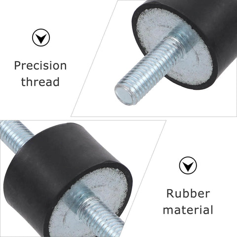 Close-up of Vibration Isolator Mounts Rubber Cylindrical With Dual Threaded Studs Shock Absorbers For Pumps And Industrial Equipment