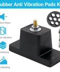Heavy duty rubber vibration isolators and mounting brackets absorb shocks up to 1000 lbs per unit, delivering stable, quiet operation