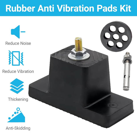 Heavy duty rubber vibration isolators and mounting brackets absorb shocks up to 1000 lbs per unit, delivering stable, quiet operation